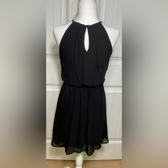 LUSH Womens Cocktail Mini Little Black Dress Halter Sleeveless Size XS - Picture 3 of 3